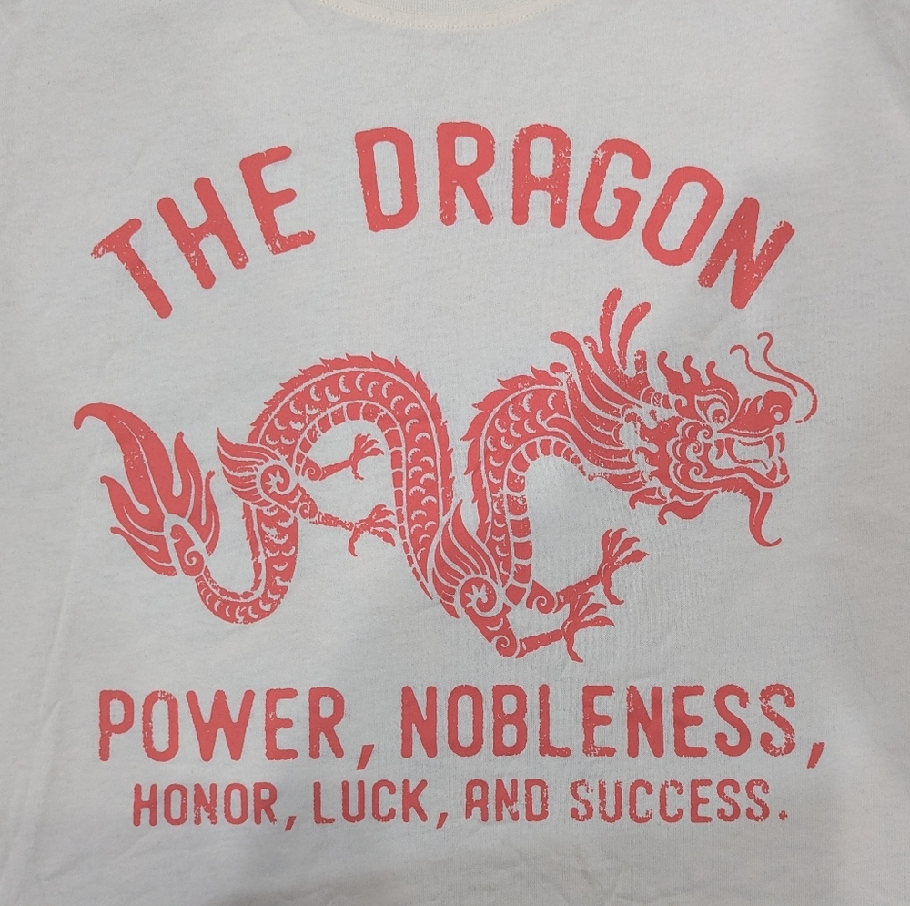 NWT GRAYSON/THREADS Cream T-Shirt with Red Dragon Size Medium - Picture 2 of 6